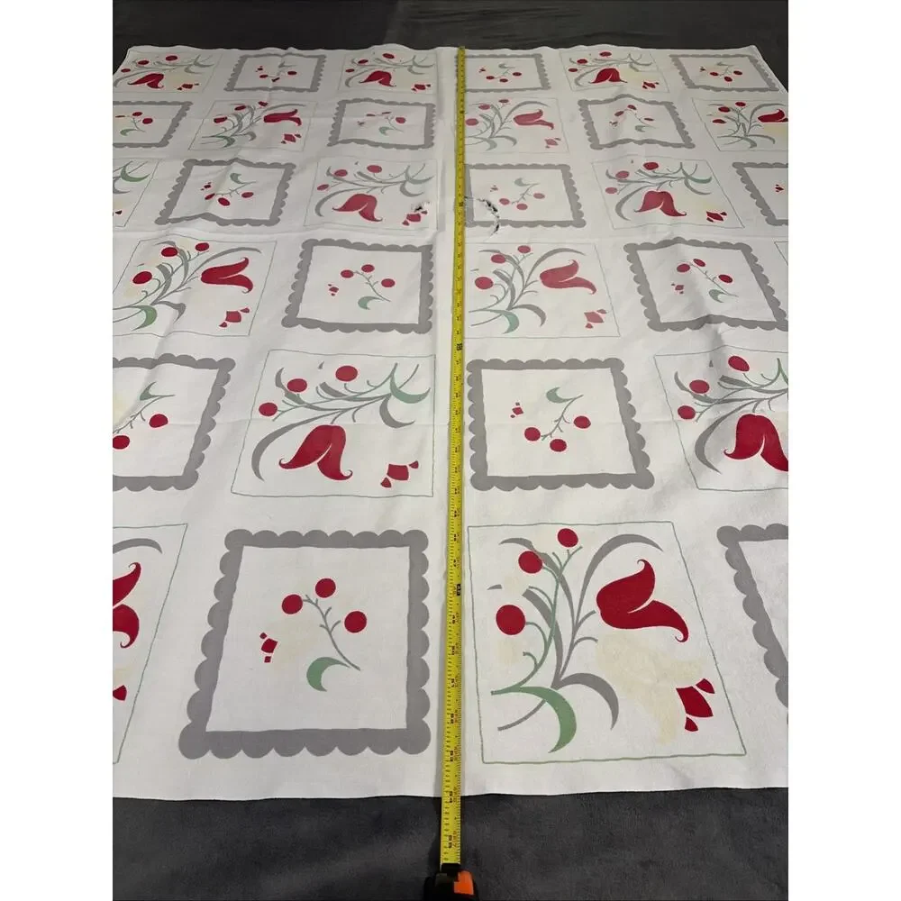 Vintage MCM Retro Tablecloth Outdoor Backyard Party Floral 54